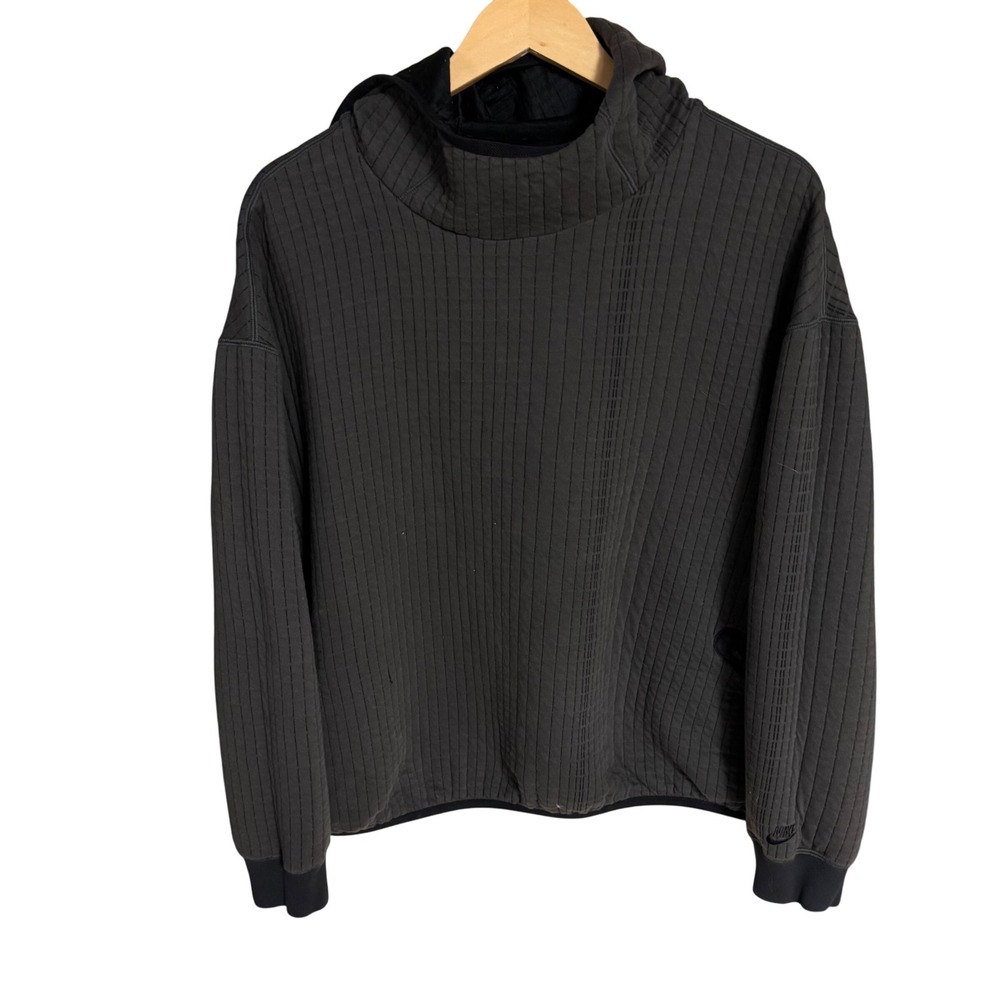 Nike‎ Tech Pack Therma FITADV Hooded Sweatshirt Ribbed gray Pullover Womens